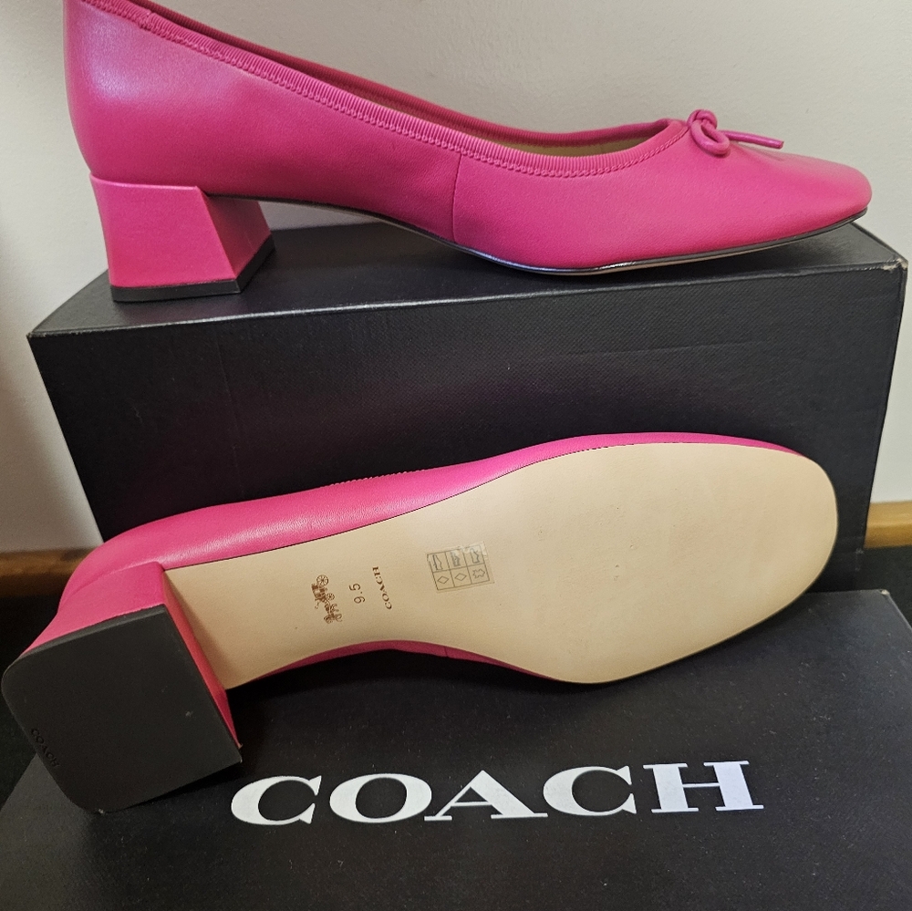 Coach Women's Pink Block Heel Shoes